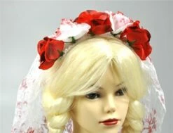 Diadeem Bloemen Bloed En Sluier