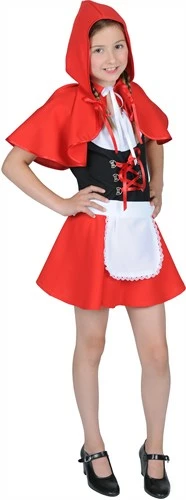 Roodkapje Jurk,schort,cape Met Muts