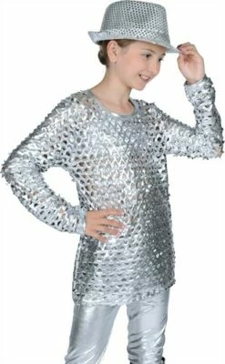 Disco Top Zilver Stretch