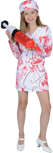 Bloederige Verpleegster Halloween (jurk,kapje,mondkapje)