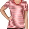 Gestreept Shirt Girlie Rood /wit -KARNEVALSWIERTS Winkel ka2266