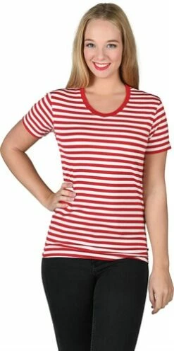 Gestreept Shirt Girlie Rood /wit