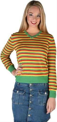 Gestreepte Trui Rood/geel/groen Lady