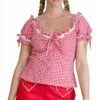 Tirolerblouse Oktoberfeest Rood/wit -KARNEVALSWIERTS Winkel ka2432