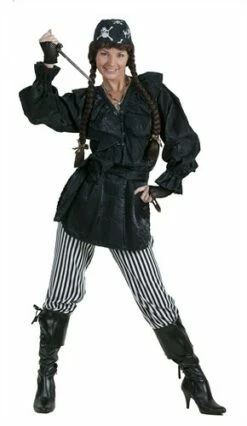 Piratenblouse Zwart 2-dlg