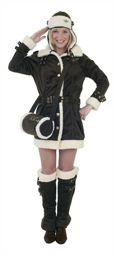 Vliegeniersvrouw (2-dlg) Jurk,ceintuur 3 Vliegeniersvrouw (2-dlg) Jurk,ceintuur