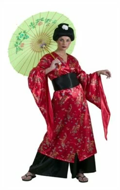 Japanse (rood) 3dlg (broek/kimono/sjerp)