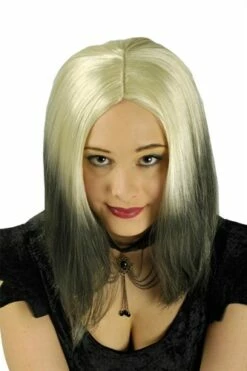 Pruik Zilverblond Met Grijze Punten