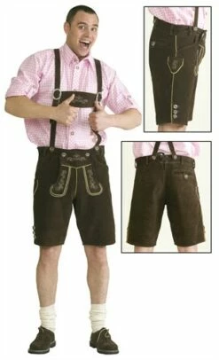 Lederhose Kort Bruin Oktoberfeest (echt Leer Met Borduursel)