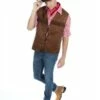 Cowboy-vest Bruin (suédine) -KARNEVALSWIERTS Winkel ka6274
