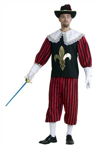 Musketier Rood/zwart (bovendeel Met Kraag/broek) 3 Musketier Rood/zwart (bovendeel Met Kraag/broek)