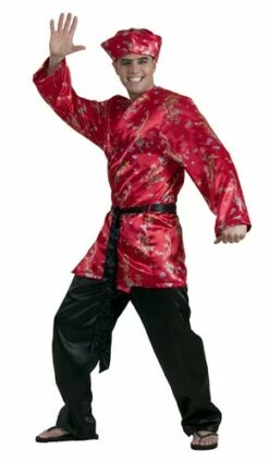 Japanner (rood)3-dlg (broek/blouse/ceintuur)