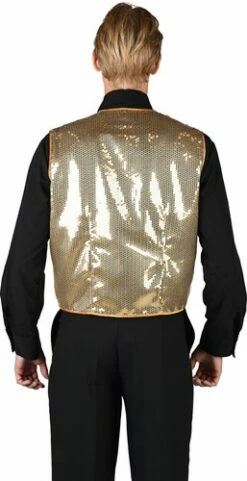 Vest Pailletten De Luxe Goud -KARNEVALSWIERTS Winkel ka7064 1