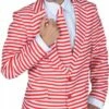 Jas Strepen Rood/wit Slim Fit -KARNEVALSWIERTS Winkel ka7225