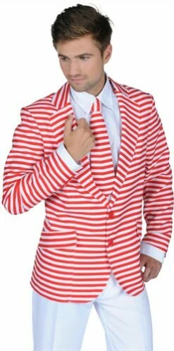 Jas Strepen Rood/wit Slim Fit