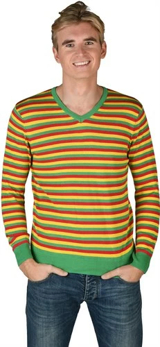 Gestreepte Trui Rood/geel/groen