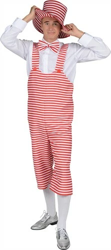 Tuinbroek Strepen Rood/wit