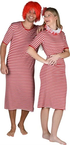 Jurk Gestreept Rood / Wit